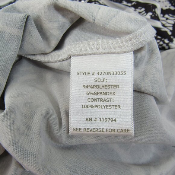 Unity World Wear Women's Black & White Blouse w/Floral Cut Out On Back Size XL - Picture 10 of 10